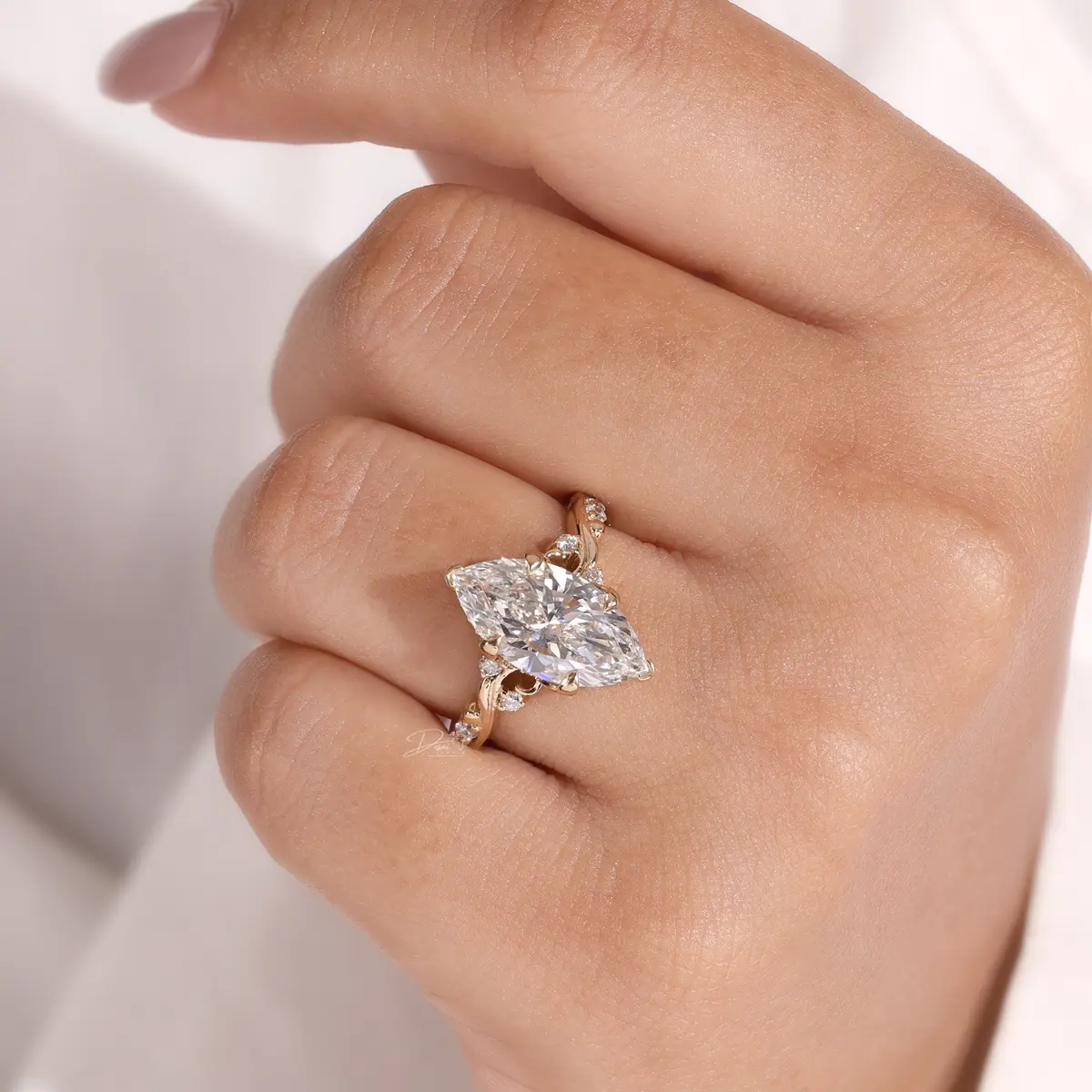 Marquise diamond ring made by Desai Diamonds